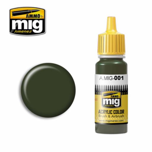 Mig 001 Ral 6003 OlivgrN Opt.1 Acrylic Paint 17Ml