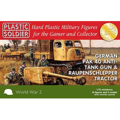 Ww2G20005 German Pak 40 Anti-Tank Gun & Raupenschlepper Tractor 1:72 Plastic Soldier