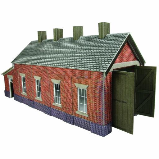 Po331 Single Track Engine Shed - Red Brick (Oo/Ho Gauge) Metcalfe