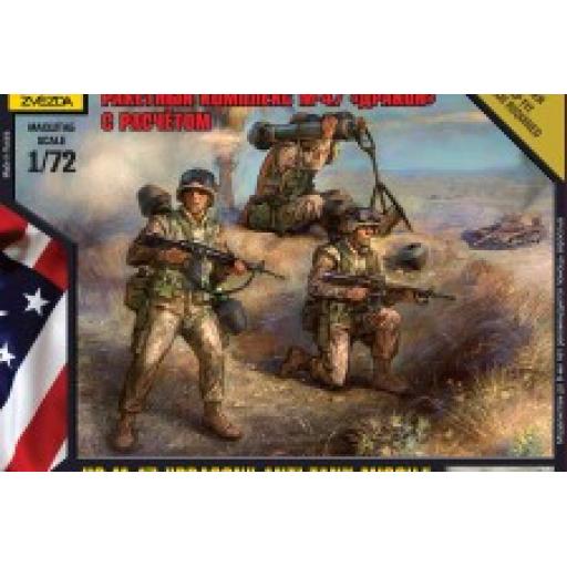 7415 Us M-47 Dragon Anti-Tank Missile System W/Crew 1:72 Zvezda