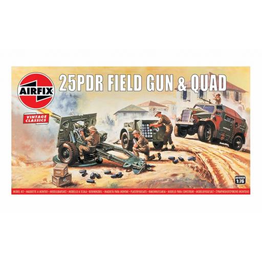 A01305V 25Pdr Field Gun & Quad 1:76 Airfix Vintage