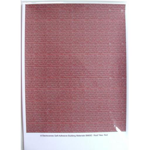 Bm063 Roof Tiles Red Self Adhesive Each Id Backscenes A4 Each