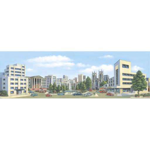 Sk-17 City Centre Backscene Large 228 X 736Mm (9 X 29In) Peco