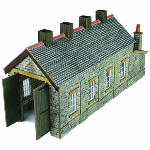 Pn932 Engine Shed Single Track - Stone (N Gauge) Metcalfe