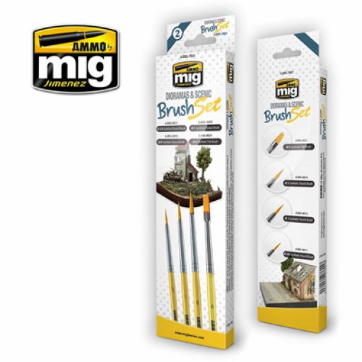 Mig 7601 Diarama & Scenic Brush Set Synthetic