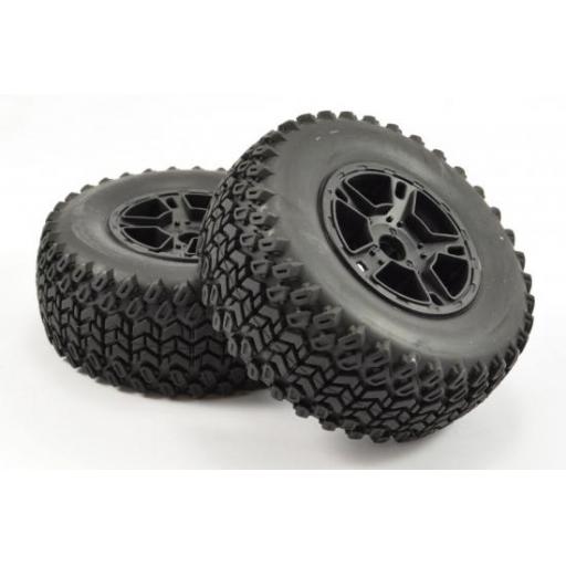 Fast1110B 1/10 Sc Zigzag 5 Spoke Black Wheels & Tyres