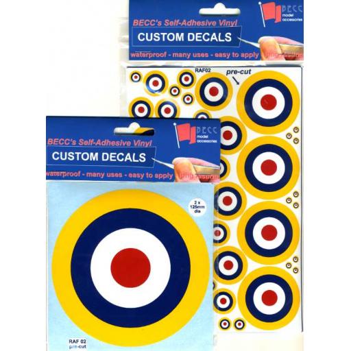 Raf02 (100Mm X2) Roundels 1A Circa 1038 Becc Vinyl Decals