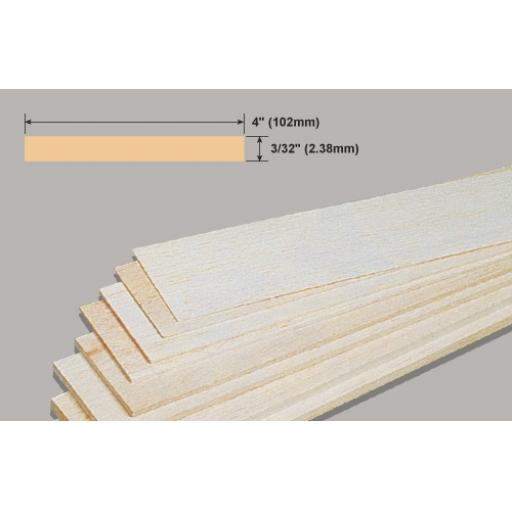 3/32 X 4 Balsa Sheet 2.5Mm X 100Mm