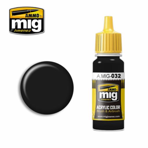 Mig 032 Satin Black Acrylic Paint 17Ml