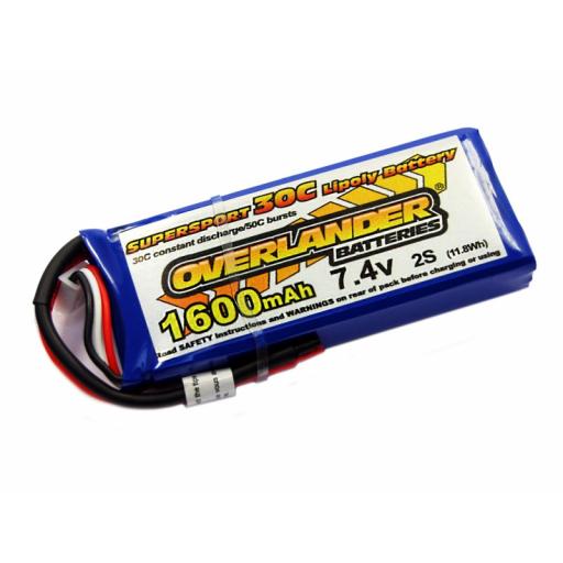 7.4V 1600Ma 30C Li-Poly Battery