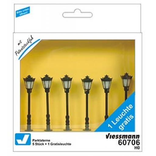 60706 Viessmann Single Bulb Park Gas Lights Pk6