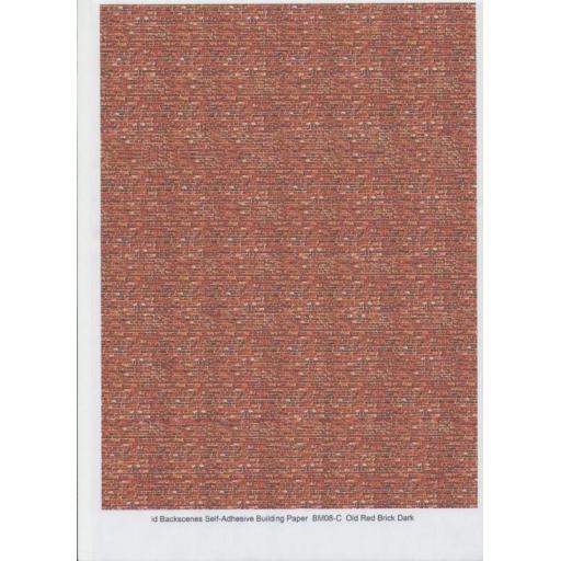 Bm08-C Red Brick Self Adhesive Id Backscene A4 Each