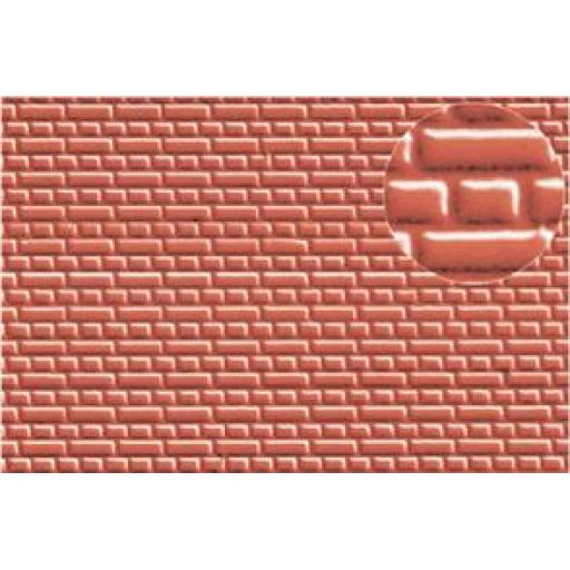 Fbs202B N Gauge 2Mm Scale English Bond Brick 230 X 350Mm Coloured Embossed Styrene Sheet