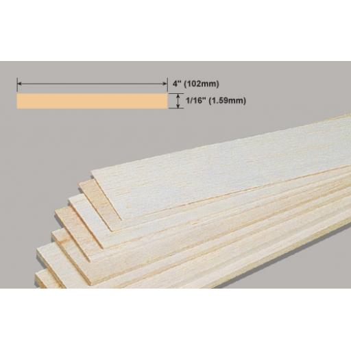 1/16 X 4 Balsa Sheet 1.5 X 100Mm