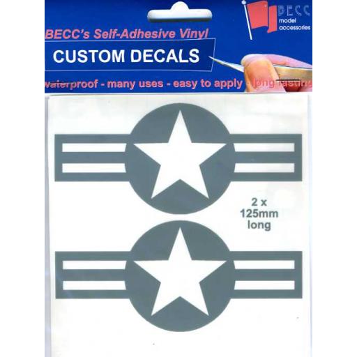 Usaf05 (125Mm X2) Roundels Red / White Becc Vinyl Decals