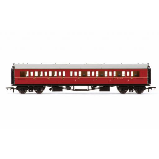 R4767 Br Collett Coach Corridor Composite Rh "W6137W', Maroon Hornby