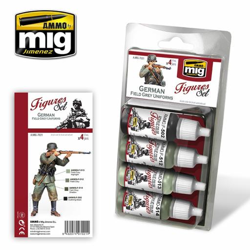 Mig 7021 German Field Grey Uniform Figure Paint Set