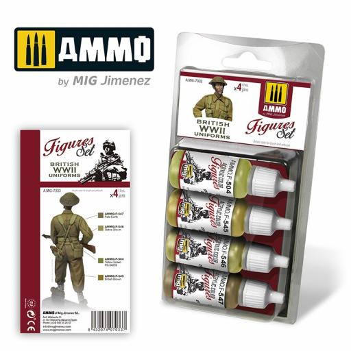 Mig 7033 British Ww2 Uniform Figure Paint Set