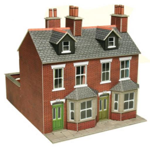 Po300 Terraced Houses Red Brick (Oo/Ho Gauge) Metcalfe