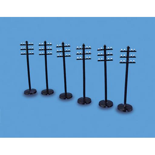 Ms-5080 Telegraph Poles (6) Oo/Ho Modelscene