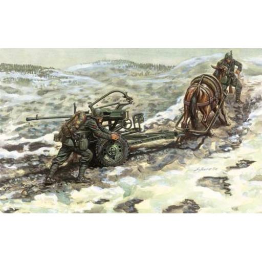 6464 Horse Drawn Breda 20/65 With Servants 1:35 Italeri