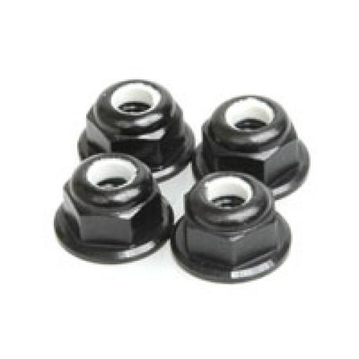 Fastm4F Black M4 Flanged Aluminium Locknuts