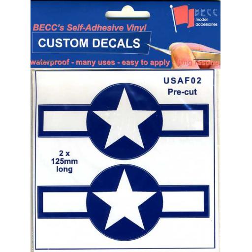 Usaf02 (200Mm X2) Roundels Red / White Becc Vinyl Decals