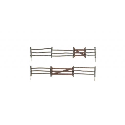 A2981 Log Fence 8Pcs Split Woodland Scenics Oo Gauge