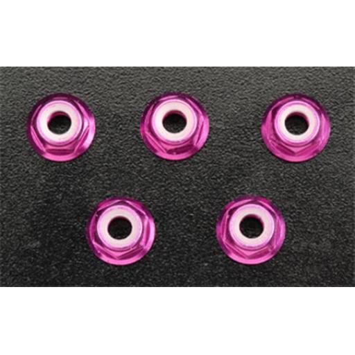 Fastm4F Purple M4 Flanged Aluminium Locknuts