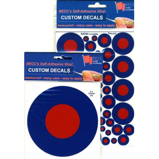 Raf04 (200Mm X2) Roundels Low Visibility Becc Vinyl Decals