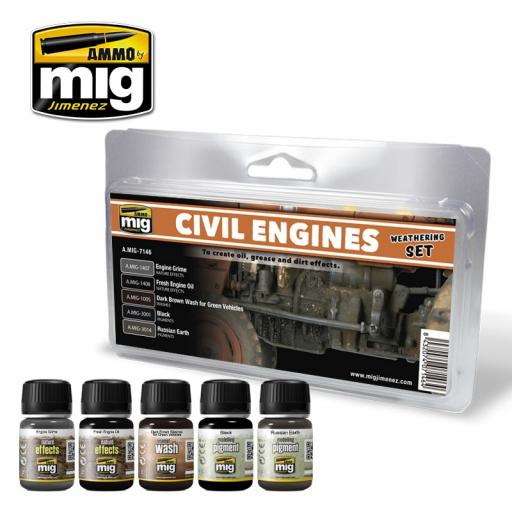 Mig 7146 Civil Engines Weathering Set