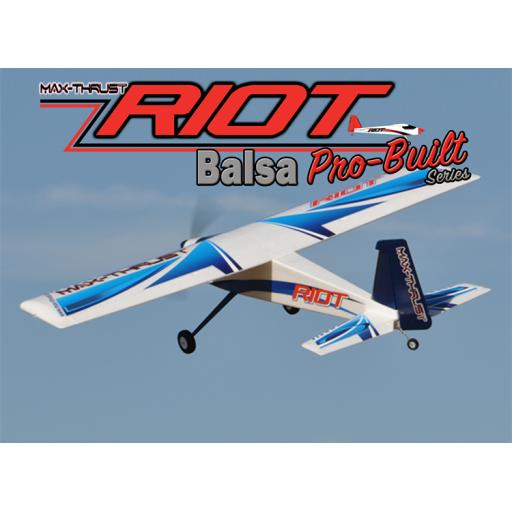 Max Thrust Riot Pro-Build Balsa Artf Blue Or Yellow 1-Mt-Balsa-Riot