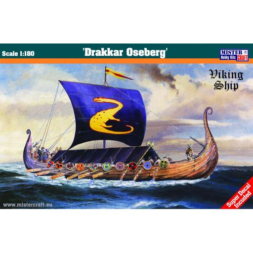 042097 D-209 VIKING WARSHIP DRAKKAR OSEBERG 1:180 MISTER HOBBY