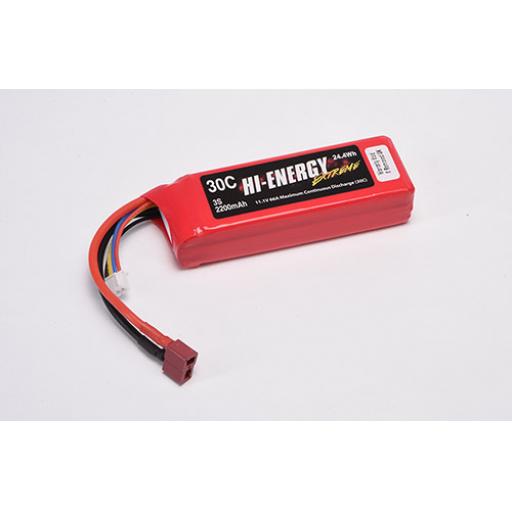 11.1V 2200mA 30c LI-POLY BATTERY WITH DEANS HI-ENERGY
