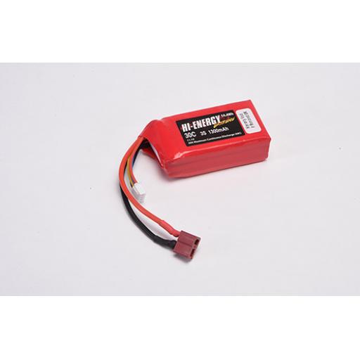 11.1V 1300mA 30c LI-POLY BATTERY WITH DEANS HI-ENERGY