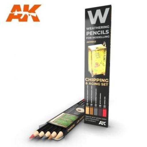 AK WEATHERING PENCILS CHIPPING & AGING SET AK10042