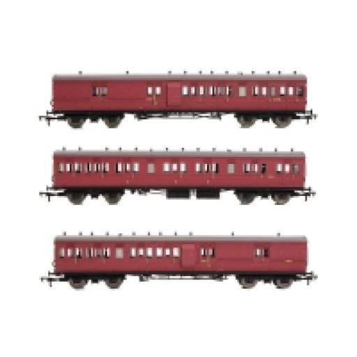 E86014 EFE LSWR CROSS COUNTRY BR CRIMSON 3 COACH PACK SET No.130