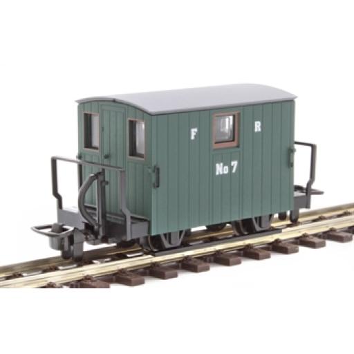 GR-580A FFESTINIOG RAILWAY 4 WHEEL BRAKE VAN 2 BALCONY COACH No.7 GREEN