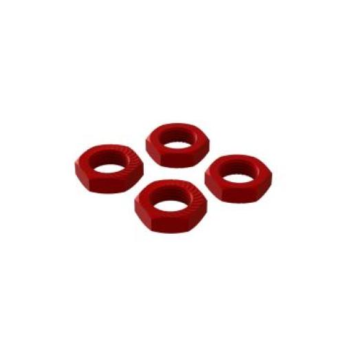 AR310906 ARRMA ALUMINIUM 17mm WHEEL NUTS RED 4pcs