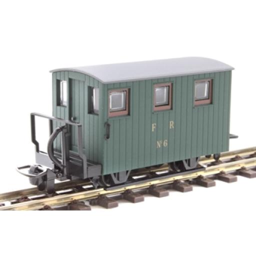 GR-590A FFESTINIOG RAILWAY 4 WHEEL BRAKE VAN 1 BALCONY No.6 GREEN