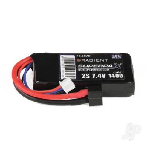 7.4V 1400mA 30c DEANS LI-POLY BATTERY RDNB14002S30H