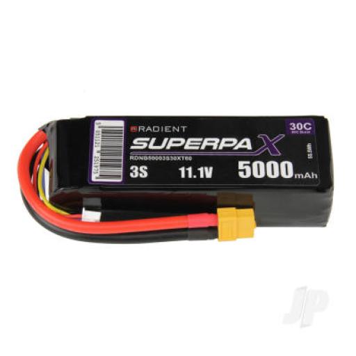 11.1V 5000mA 30c LI-POLY BATTERY XT60 PLUG FITTED