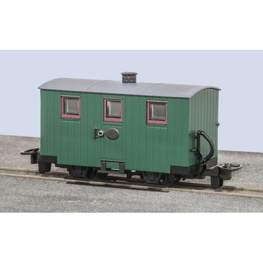 GR-570UG FFESTINIOG RAILWAY 4 WHEEL QUARRYMANS COACH UNLETTERED GREEN