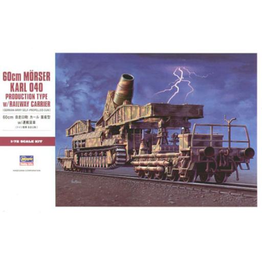 31157 MT57 60cm MORSER KARL 040 W/RAILWAY CARRIER 1:72 HASEGAWA