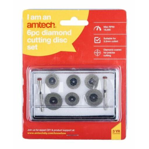 ROTARY TOOLS 6PCS DIAMOND CUTTING DISK SET & MANDRELS