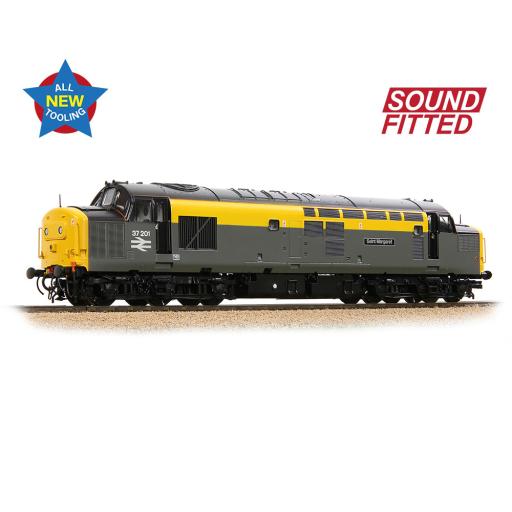 35-308SF CLASS 37/0 CENTRE HEADCODE 37201 ST MARGARET BR ENGINEERING GREY & YELLOW