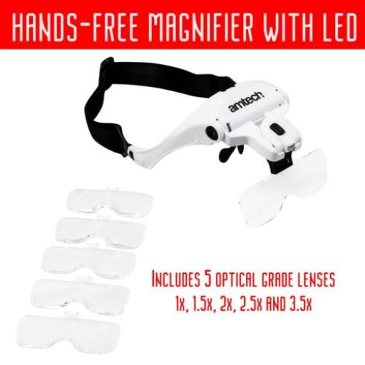 AMTECH HEAD MAGNIFIER WITH LED