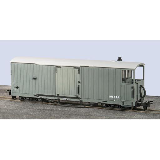GR-240UGO L&B 8 TON BOGIE GOODS BRAKE VAN OPEN VERANDA L&B UNLETTERED GREY PECO