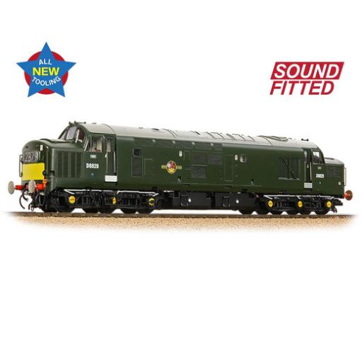 35-306SF CLASS 37/0 D6829 BR GREEN SMALL YELLOW PANELS (DCC SOUND FITTED)