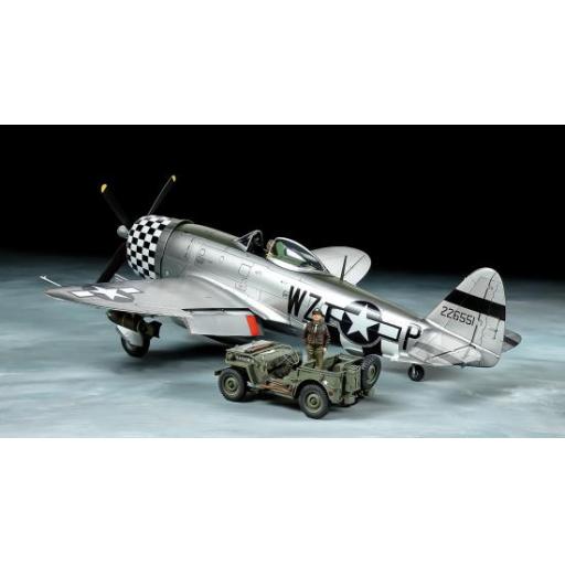 25214 P-47D THUNDERBOLT BUBBLETOP & 1/4T 4WD LV 1:48 TAMIYA